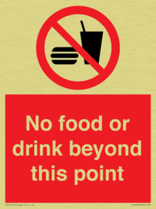 No food or drink beyond this point